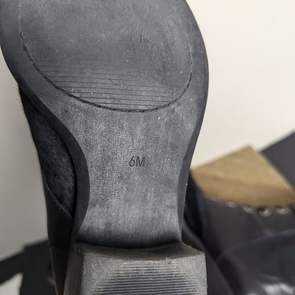 The Wishbone collection Women's black ankle booties pony leather 6 - Picture 10 of 11